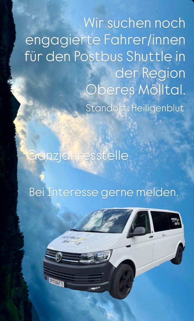 Postbus Shuttle in Oberes Mölltal, Standort Heiligenblut, Ganzjahresstelle
